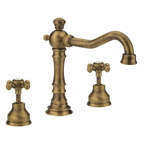 Larger image of Tre Mercati Allora 3 Hole Bath Filler Tap (Bronze).