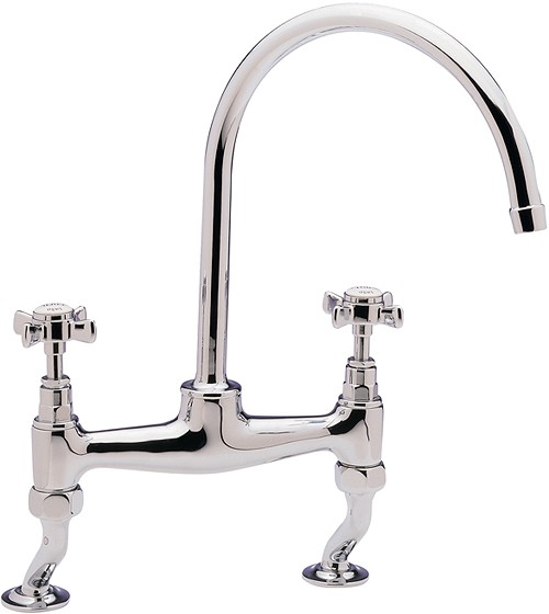 Larger image of Tre Mercati Kitchen Imperial Bridge Pillar Kitchen Tap (Chrome).