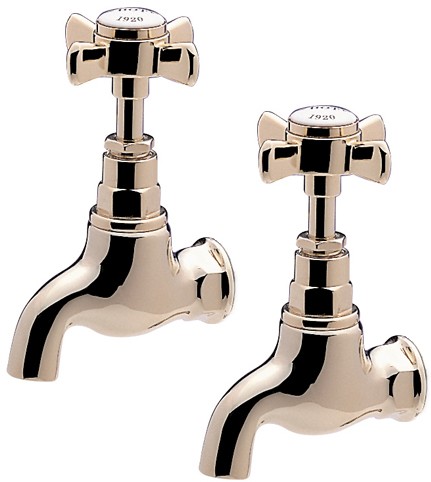 Larger image of Tre Mercati Kitchen Imperial Bib Taps (Gold, Pair).