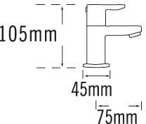 Technical image of Tre Mercati Lollipop Basin Taps (Chrome).