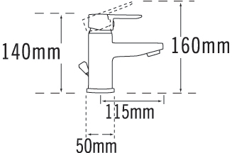 Technical image of Tre Mercati Lollipop Mono Basin Mixer Tap With Pop Up Waste (Chrome).