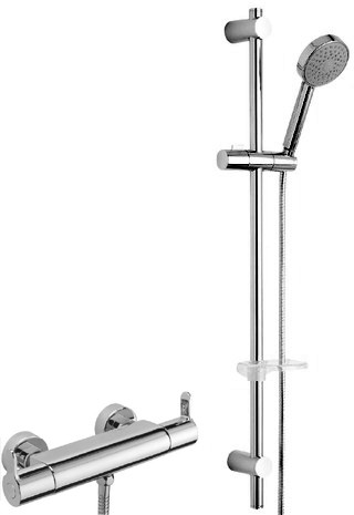 Larger image of Tre Mercati Vamp Thermostatic Bar Shower Valve With Slide Rail Kit.