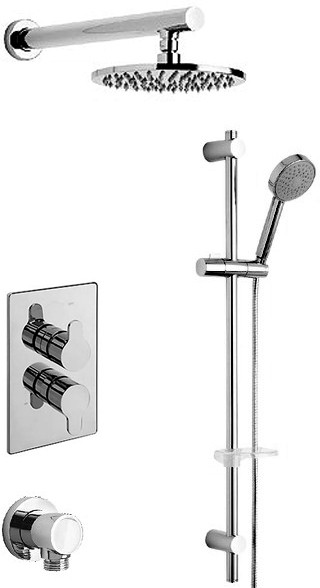 Larger image of Tre Mercati Lollipop Twin Thermostatic Shower Valve With Slide Rail & Head.