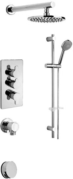 Larger image of Tre Mercati Vamp Thermostatic 3 Way Shower Set (Chrome).