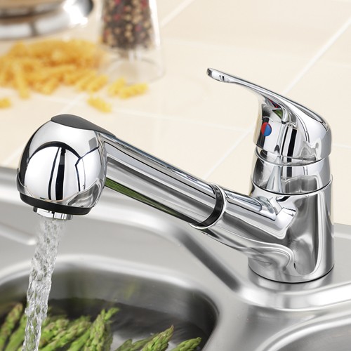 Larger image of Tre Mercati Kitchen Modena Dual Flow Kitchen Tap With Retractable Spout.