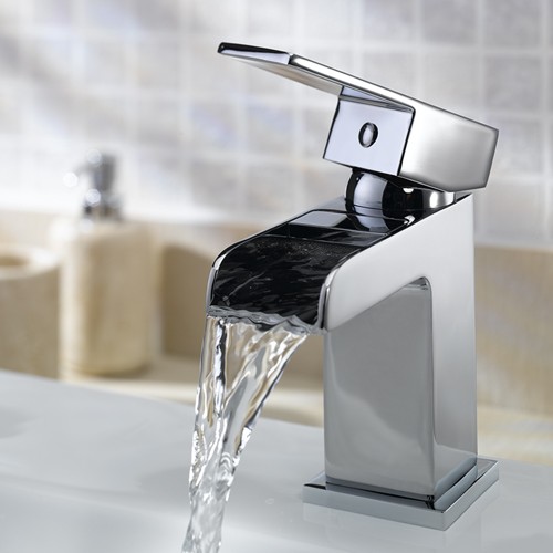 Example image of Tre Mercati Geysir Waterfall Basin Mixer Tap With Click Clack Waste.