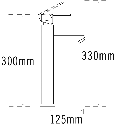 Technical image of Tre Mercati Kitchen Turn Me On Kitchen Tap (Chrome).