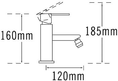 Technical image of Tre Mercati Turn Me On Bidet Mixer Tap With Pop Up Waste (Chrome).