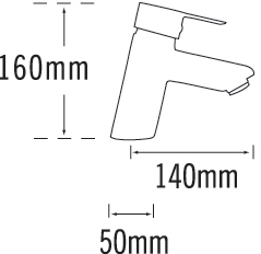 Technical image of Tre Mercati Angle Mono Bath Filler Tap (Chrome).