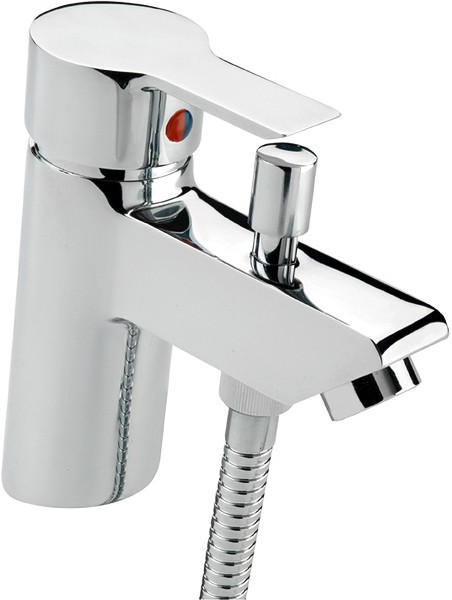 Larger image of Tre Mercati Angle Mono Bath Shower Mixer Tap With Shower Kit (Chrome).