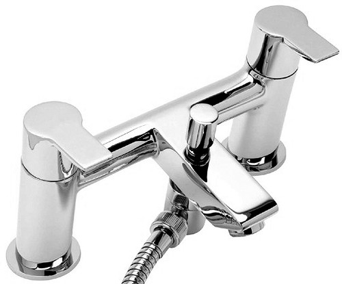 Larger image of Tre Mercati Angle Bath Shower Mixer Tap With Shower Kit (Chrome).