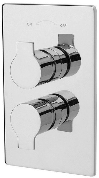 Example image of Tre Mercati Ora Twin Thermostatic Shower Valve With Slide Rail & Wall Outlet.