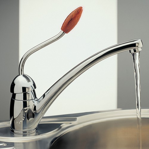 Larger image of Tre Mercati Kitchen Picasso Kitchen Tap With Walnut Knob (Chrome).