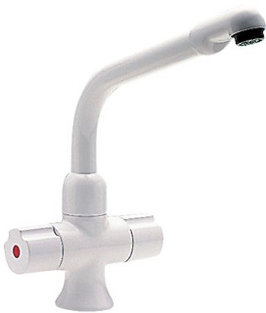 Larger image of Tre Mercati Kitchen Bristol Dual Flow Kitchen Tap (White).