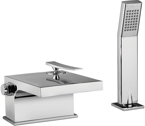 Larger image of Tre Mercati Dance 2 Hole Bath Shower Mixer Tap With Shower Kit (Chrome).