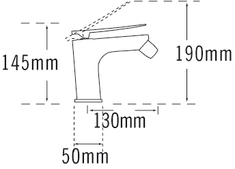 Technical image of Tre Mercati Dance Bidet Mixer Tap With Pop Up Waste (Chrome).