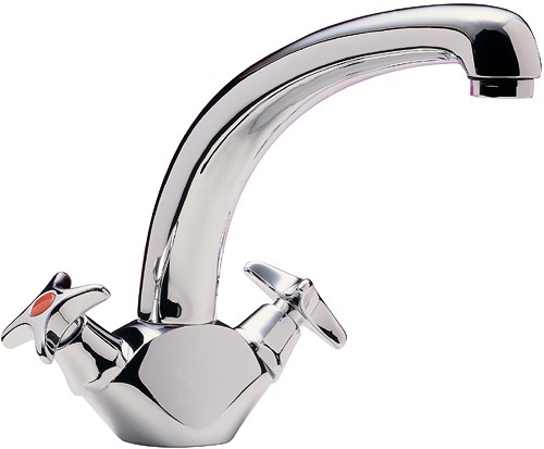 Larger image of Tre Mercati Kitchen Capri Dual Flow Kitchen Tap With Cross Heads (Chrome).