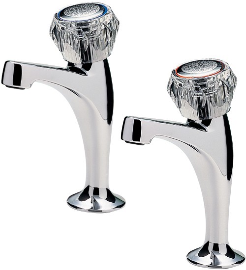 Larger image of Tre Mercati Kitchen Capri High Neck Kitchen Taps With Clear Heads (Chrome).