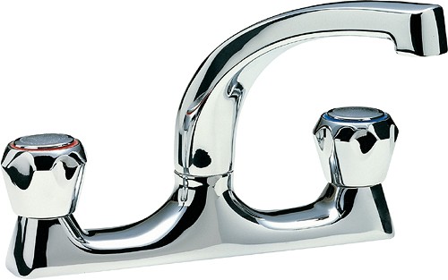 Larger image of Tre Mercati Kitchen Capri Dual Flow Mixer Kitchen Tap With Italy Heads (Chrome).