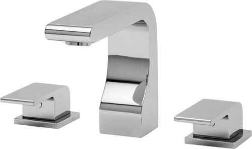 Larger image of Tre Mercati Rubik 3 Tap Hole Basin Mixer Tap (Chrome).