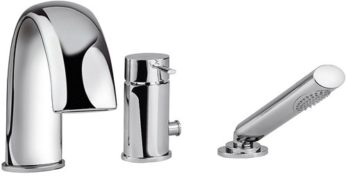 Larger image of Tre Mercati Bella 3 Hole Bath Shower Mixer Tap With Shower Kit (Chrome).