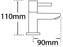 Technical image of Tre Mercati Poppy Basin Taps (Chrome).