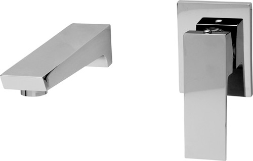 Larger image of Tre Mercati Wilde 2 Hole Wall Mounted Basin Mixer Tap (Chrome).