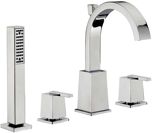 Larger image of Tre Mercati Mr Darcy 4 Tap Hole Bath Shower Mixer Tap With Shower Kit.