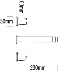 Technical image of Tre Mercati Mr Darcy 3 Hole Wall Mounted Basin Mixer Tap (Chrome).