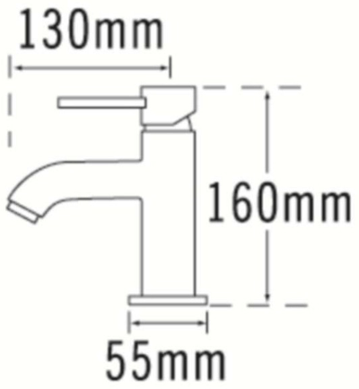 Technical image of Tre Mercati Milan Basin Mixer Tap With Pop Up Waste (Chrome).