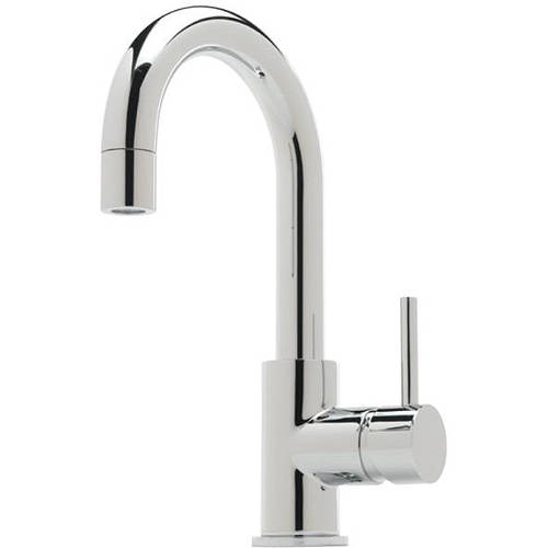 Larger image of Tre Mercati Milan Side Lever Basin Mixer Tap With Pop Up Waste (Chrome).