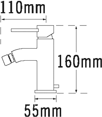 Technical image of Tre Mercati Milan Bidet Mixer Tap With Pop Up Waste (Chrome).