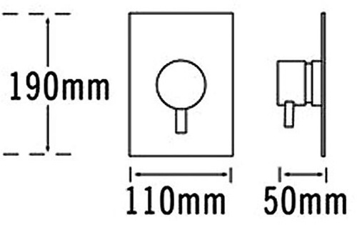 Technical image of Tre Mercati Milan 2 Way Shower Diverter (Chrome).