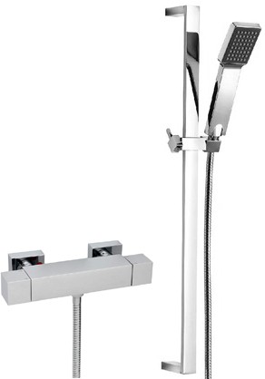 Larger image of Tre Mercati Geysir Thermostatic Bar Shower Valve With Slide Rail Kit.