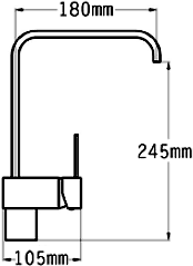 Technical image of Tre Mercati Kitchen Times Kitchen Tap (Chrome).