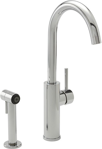 Example image of Tre Mercati Kitchen Nelly 2 Hole Kitchen Tap With Side Spray (Chrome).