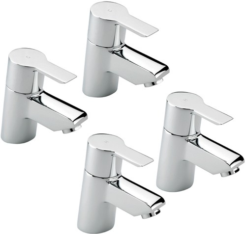 Larger image of Tre Mercati Angle Bath & Basin Taps Set (Chrome).