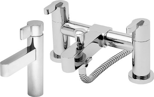 Larger image of Tre Mercati Cabana Basin & Bath Shower Mixer Tap Set (Chrome).