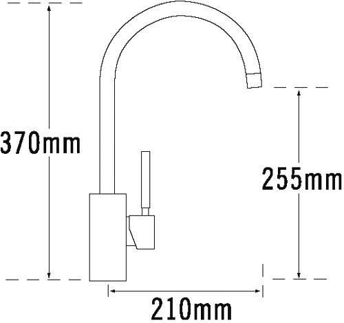 Technical image of Tre Mercati Kitchen Domino Kitchen Tap (Chrome).