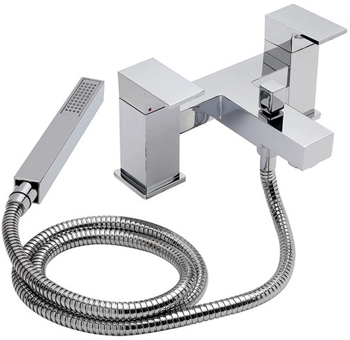 Example image of Tre Mercati Edge Bath Shower Mixer & Basin Tap Set (Chrome).
