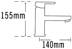 Technical image of Tre Mercati Edge Bath Shower Mixer & Basin Tap Set (Chrome).