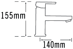 Technical image of Tre Mercati Edge Bath Filler & Basin Tap Set (Chrome).