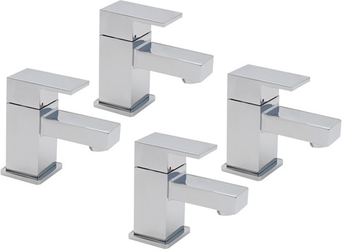 Larger image of Tre Mercati Edge Bath & Basin Taps Set (Chrome).