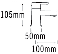 Technical image of Tre Mercati Edge Bath & Basin Taps Set (Chrome).