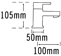 Technical image of Tre Mercati Edge Bath & Basin Taps Set (Chrome).