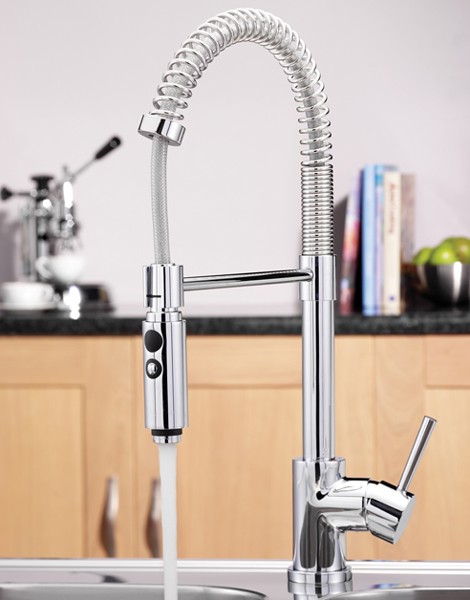 Larger image of Tre Mercati Kitchen Cappuccino Kitchen Tap With Flexible Spray.