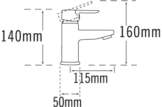 Technical image of Tre Mercati Lollipop Bath Shower Mixer & Basin Tap Set (Chrome).