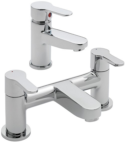 Larger image of Tre Mercati Lollipop Bath Filler & Basin Tap Set (Chrome).