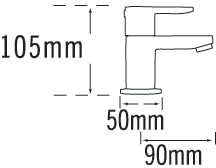 Technical image of Tre Mercati Lollipop Bath & Basin Taps Set (Chrome).