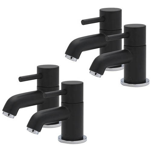 Larger image of Tre Mercati Milan Basin & Bath Taps Pack (Pairs, Matt Black).